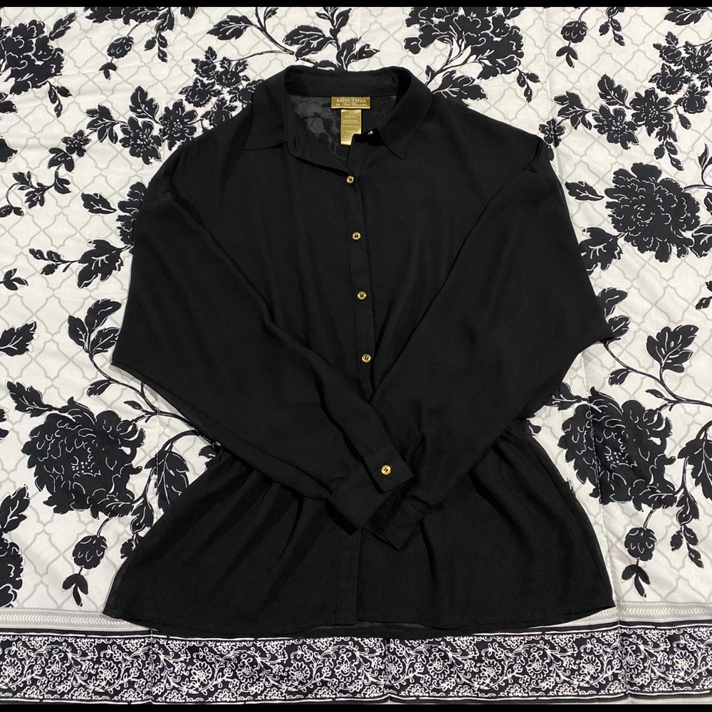 Black sheer blouse